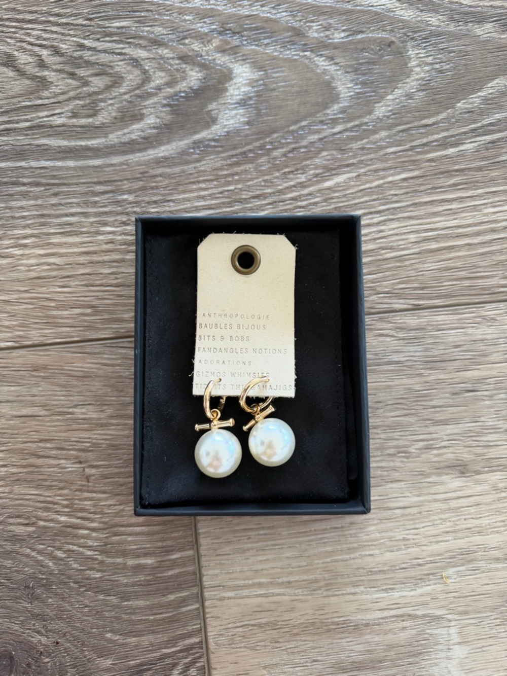 Anthropologie Pearl Drop Earrings 14k Gold Plated